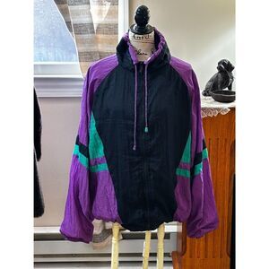 80's/90's Penguin Sport Windbraker Purple/Multi Size 1XL
